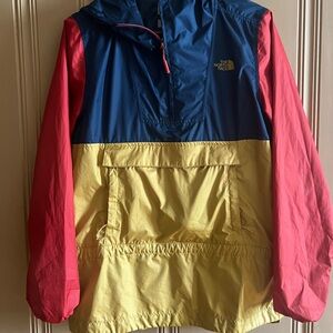 The North Face Women’s Colourblock Windwall Jacket - Blue, Yellow/Gold, Pink/Red